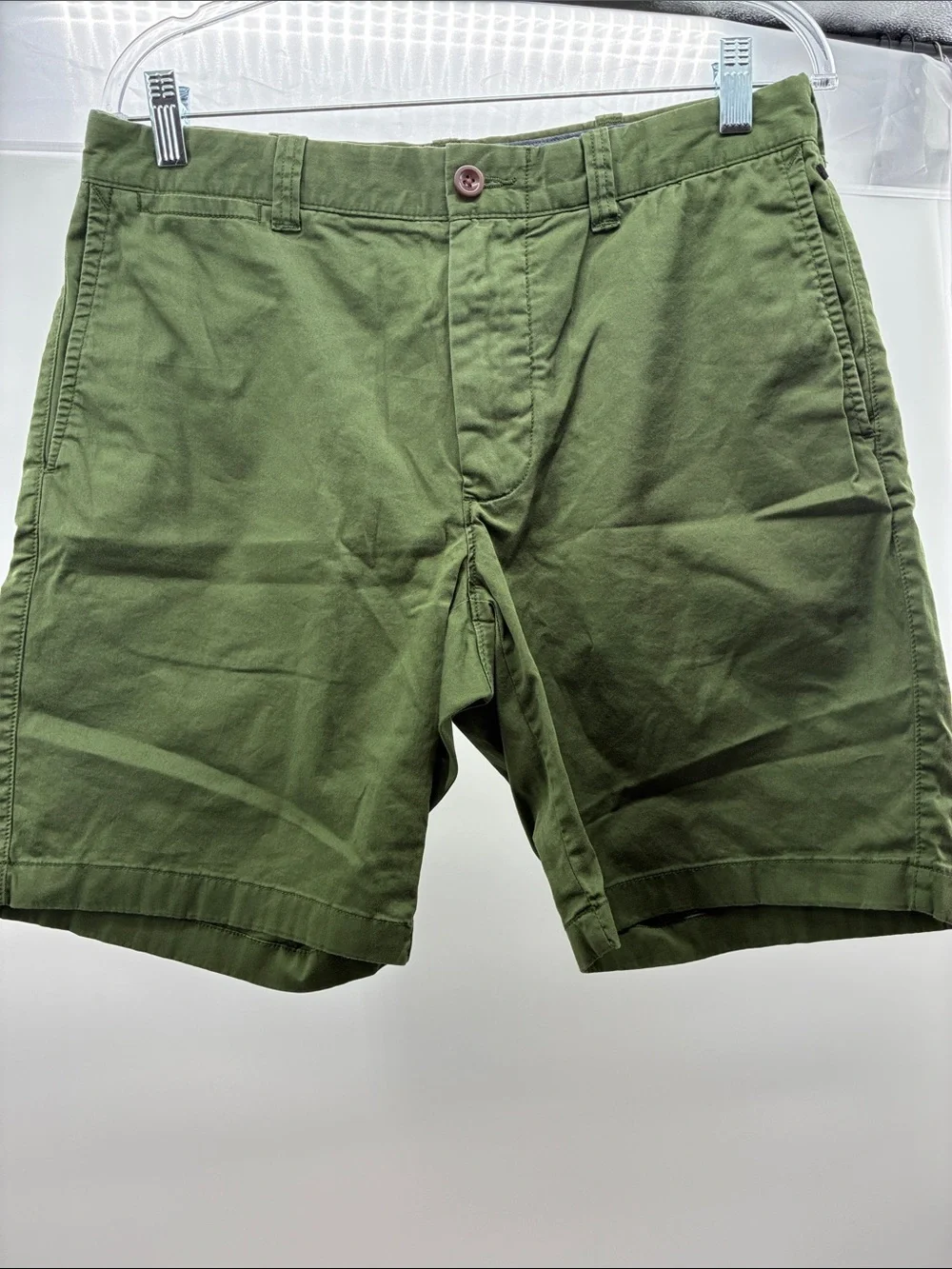 J. Crew Olive Flat-Front Cotton Shorts
